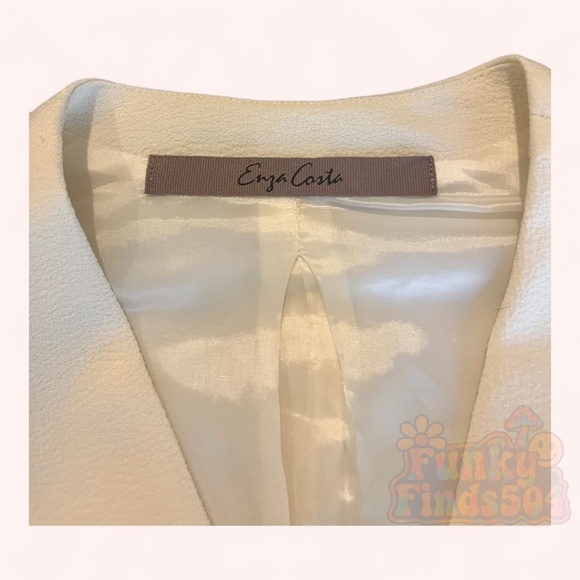 Enza Costa Cream Crepe Vest NWOT Size S Minimalist Tailored Chic Layering Piece - Picture 6 of 10